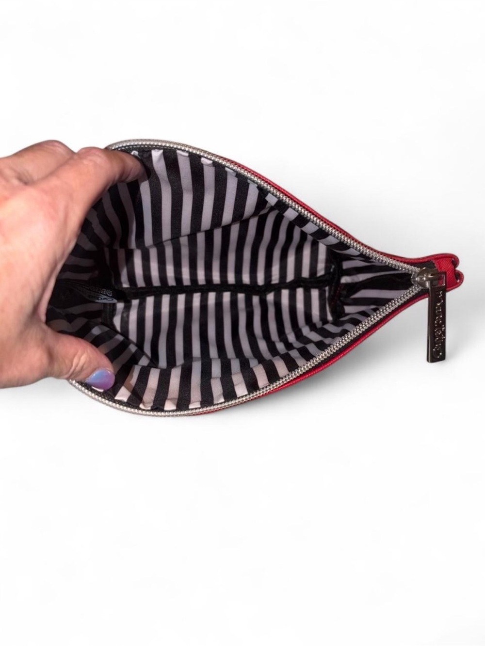 Red Dog Pattern Cosmetic Pouch - Playful Makeup Case - Picture 5 of 8
